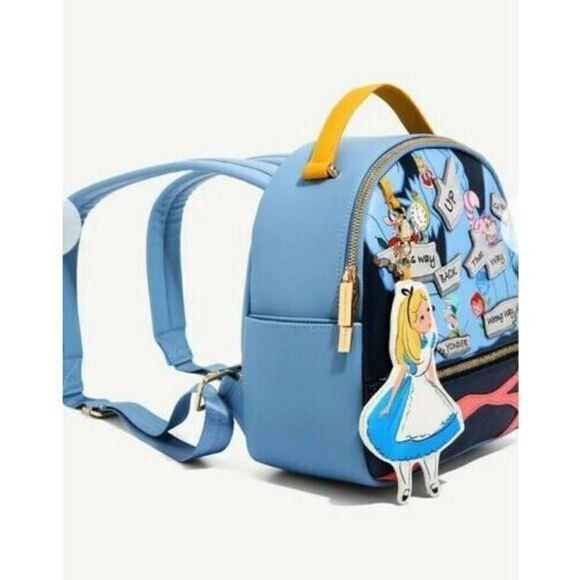 Danielle Nicole Disney Alice In Wonderland Signs, Direction Mini Backpack Bag - Picture 2 of 4